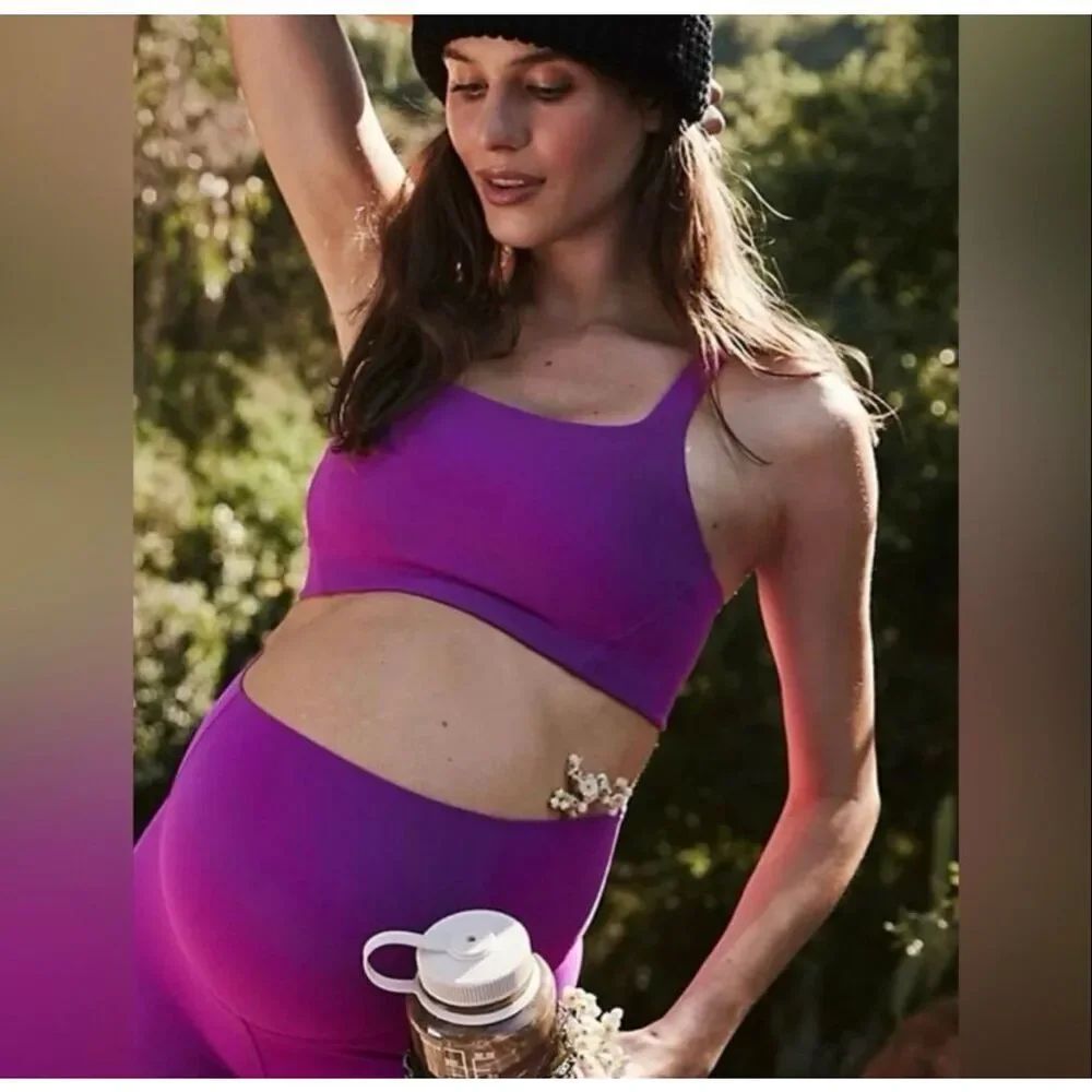 Free People x Hatch Never Better Square Neck Bra Berry XS Nwt